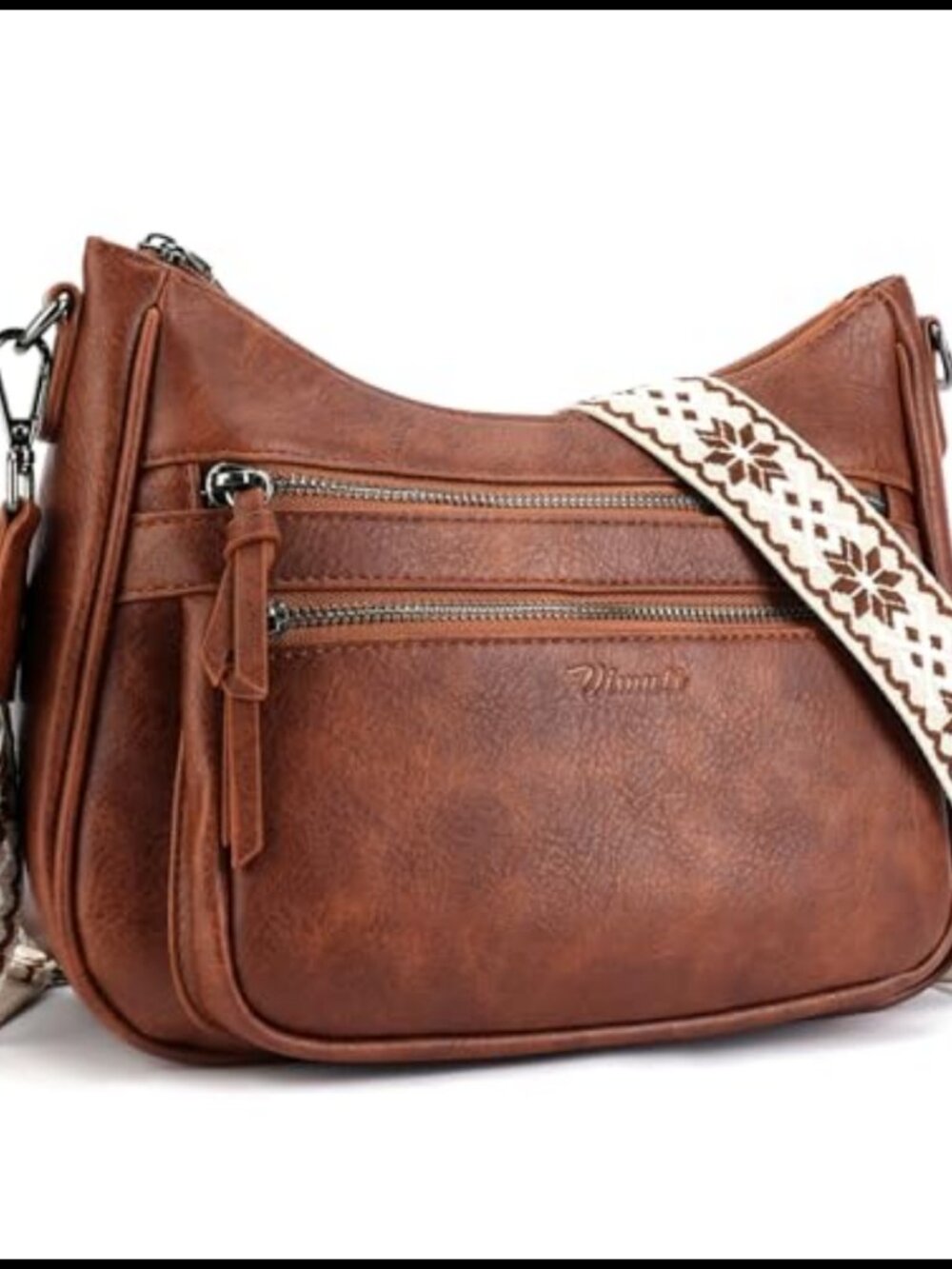 Vegan Leather Crossbody Bag Multi Pocket Shoulder Handbag Travel Purse